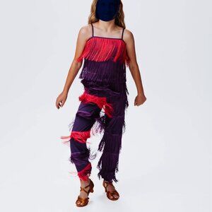 Girls Pink and Purple Samba (Ballroom) Outfit